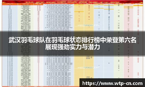 武汉羽毛球队在羽毛球状态排行榜中荣登第六名展现强劲实力与潜力